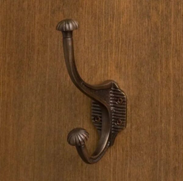 BRASS SOLID DOUBLE CLOTH HOOK - Image 2