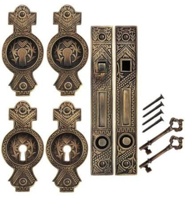 ORIENTAL DOUBLE DOOR POCKET LOCK WITH PULLS KIT