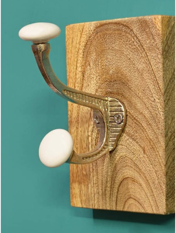 BRASS SOLID DOUBLE CLOTH HOOK - Image 6